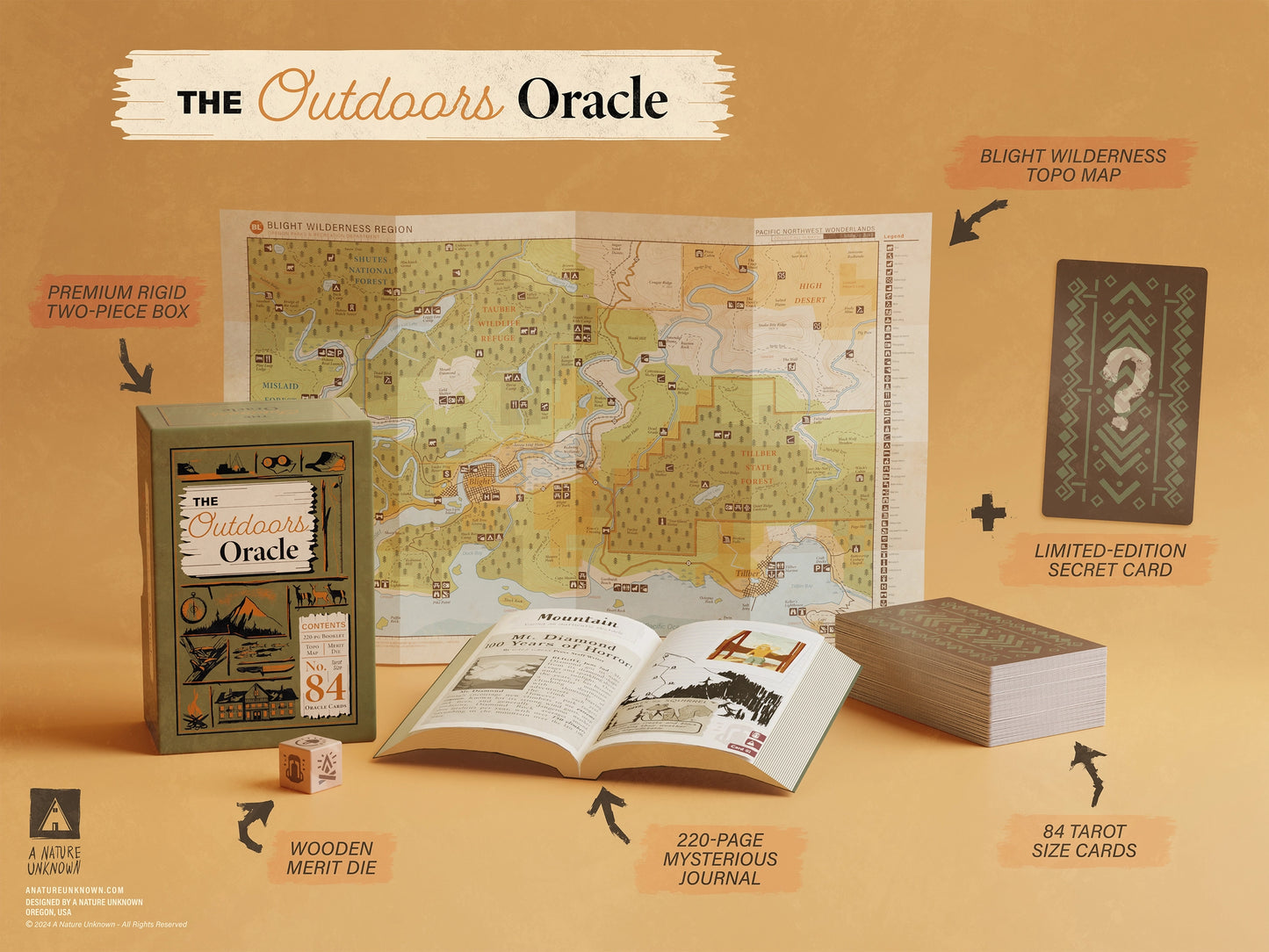 The Outdoor Oracle Deck - 84 Hand-Drawn Cards & Journal by A Nature Unknown
