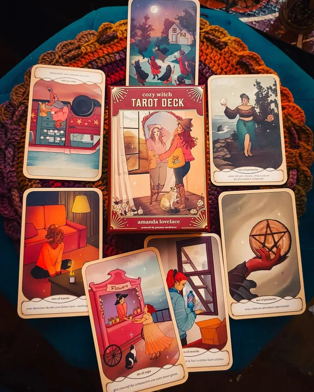 Cozy Witch Tarot Deck by Amanda Lovelace - 78 Card Tarot Set with Guidebook